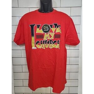 I LOVE MY CHURCH  Unisex Sz Large T-shirt Tee Casual Religious Faith Fellowship